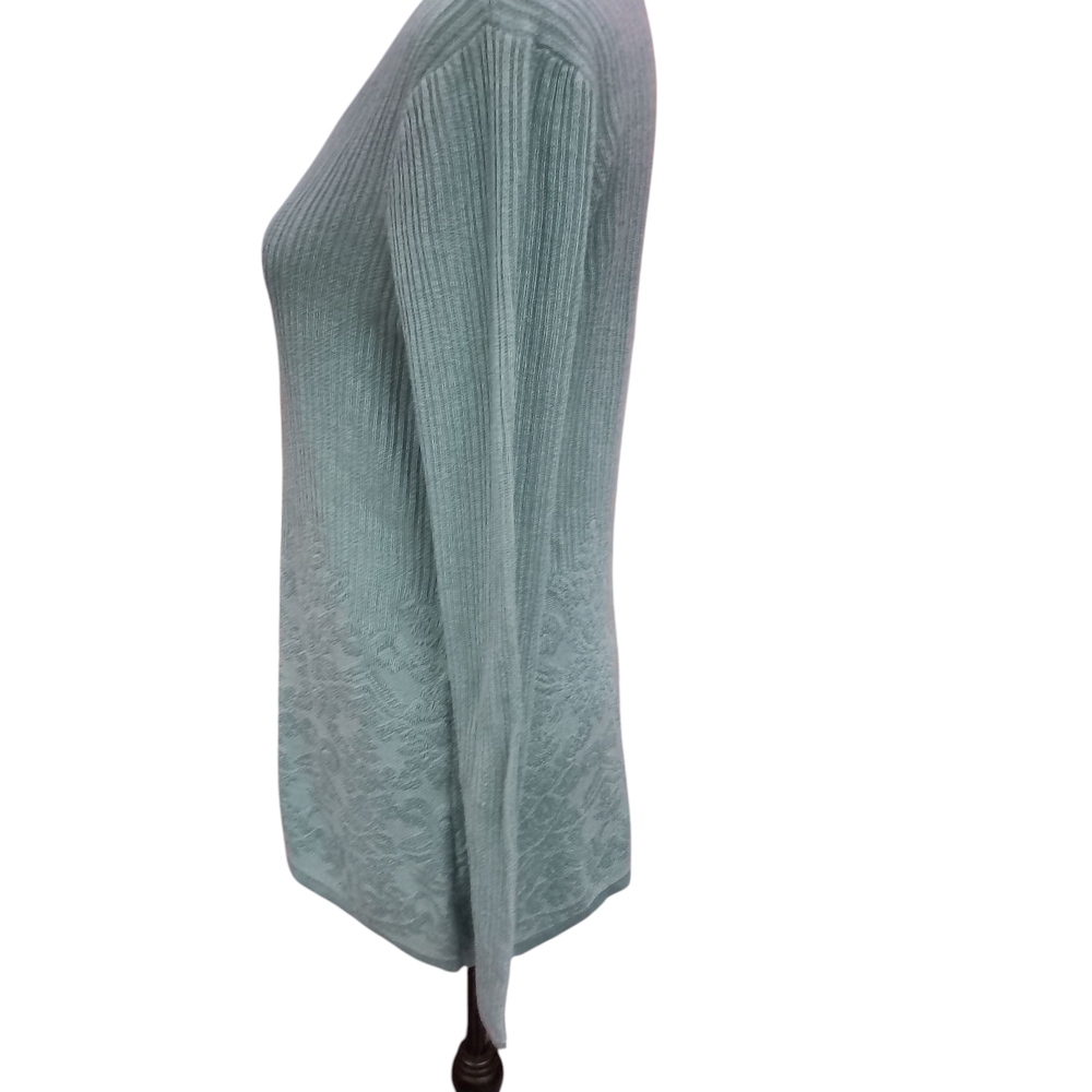 Soft Surroundings Teal Crew Neck Sweater - Picture 2 of 7